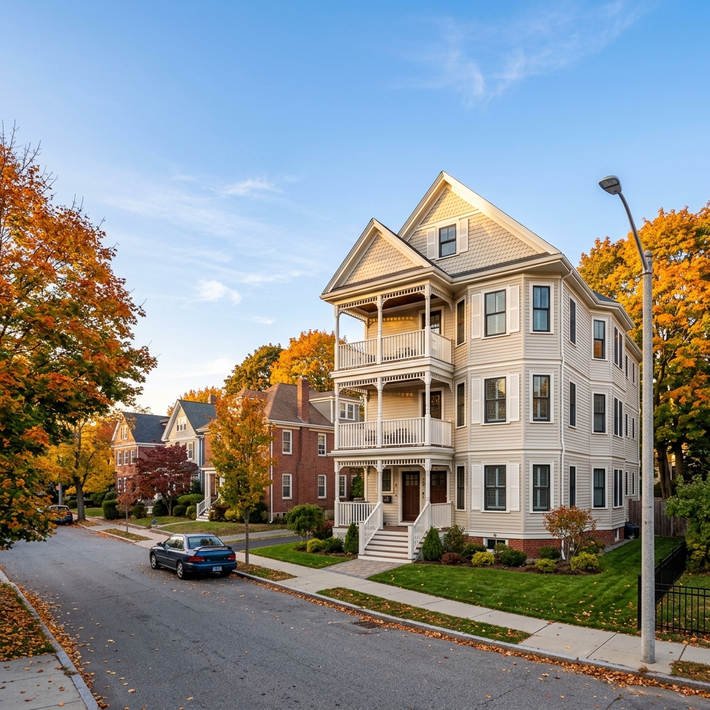 Well-maintained multifamily property in a tree-lined Medford, Massachusetts neighborhood